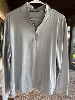 Southern Tide Men's Light Gray Quarter-Zip Sweater